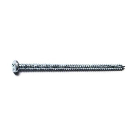 Midwest Fastener Sheet Metal Screw, #8 x 3-1/2 in, Zinc Plated Steel Pan Head Phillips Drive, 100 PK 50856